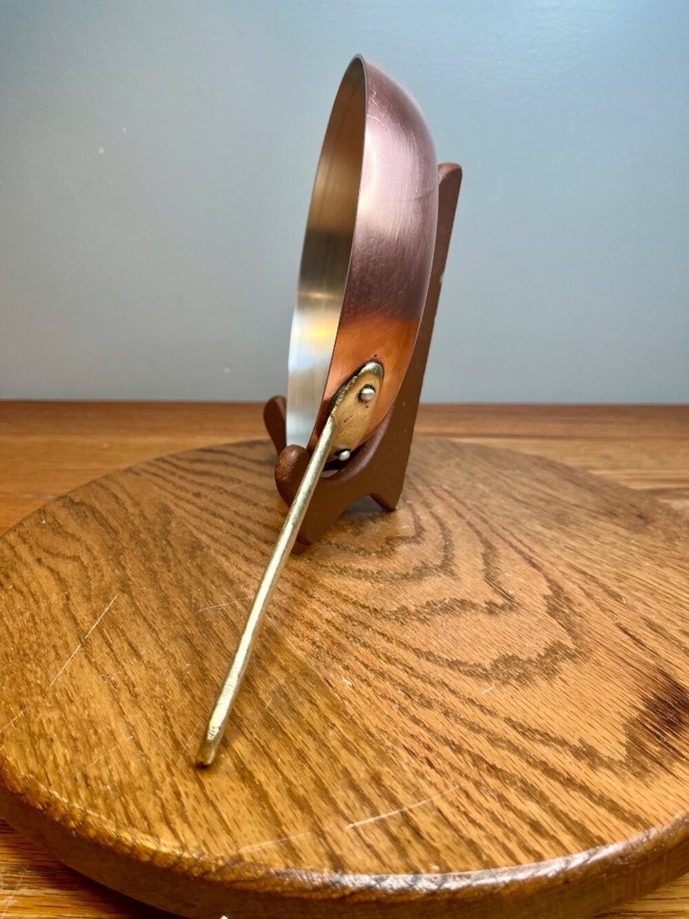 Vintage Copper  Frying Pan (7.5 diameter) With Brass Handle - Picture 13 of 14